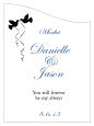 Customized Doves Curved Rectangle Wine Wedding Label 